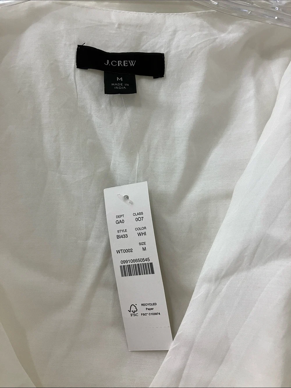 J. CREW V-neck cotton voile top